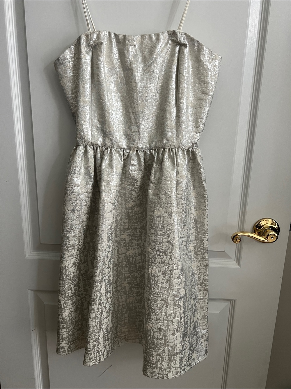 Silver Metallic Strap Dress for Women